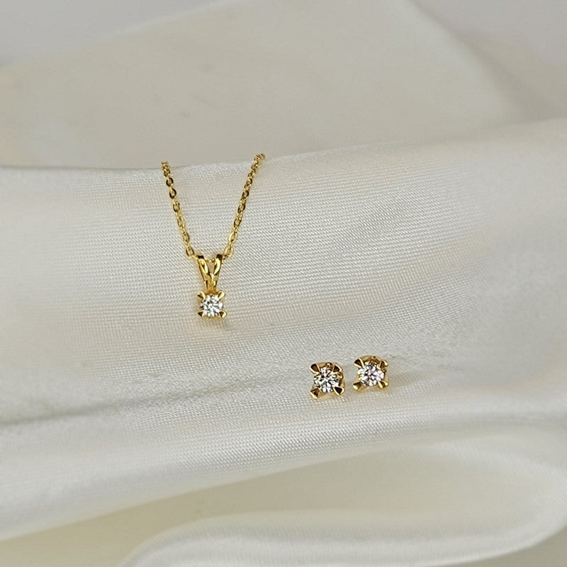 Aagaard diamantvedhæng i 8 karat guld med lab-grown diamant – nærbillede af sten