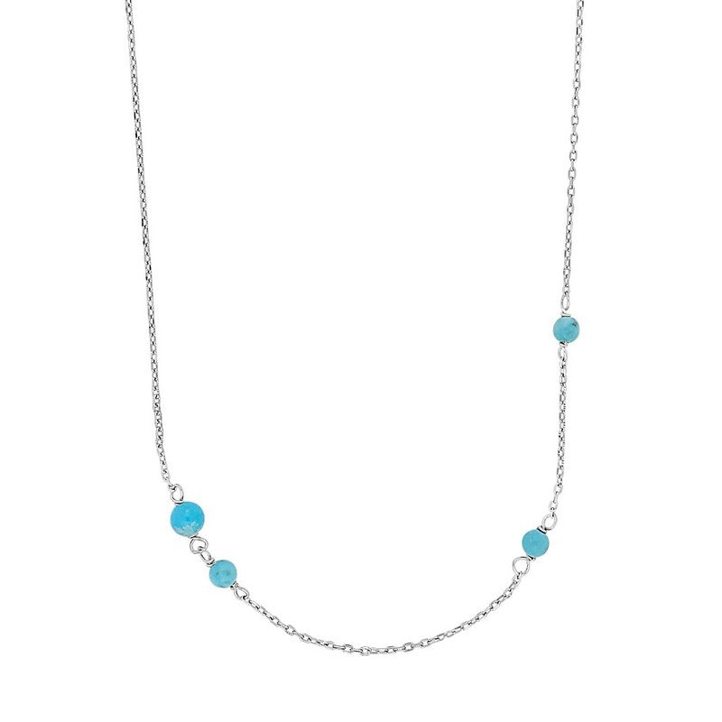 Nordahl Andersen TURQUOISE52 halskæde i sølv med naturlig turkissten som centralt element