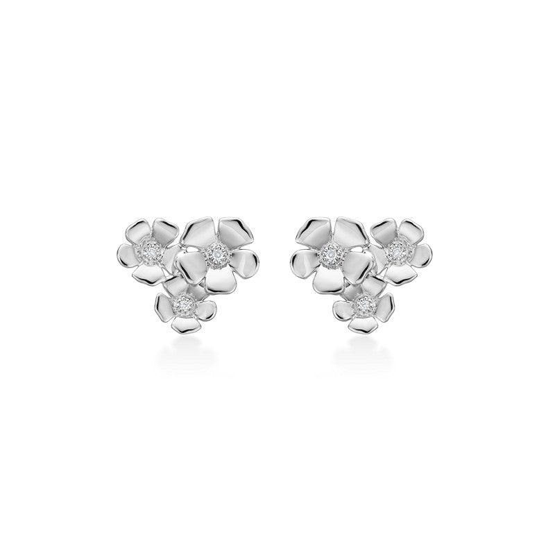 Mads Z Fleur ørestikker i sterlingsølv med topas — tre blomster og 12 mm design