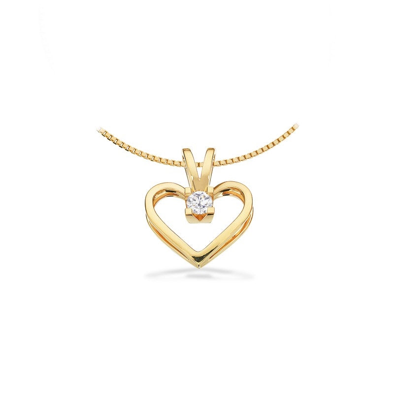 Scrouples Kleopatra hjertevedhæng i 14 kt. guld med brillantslebet diamant