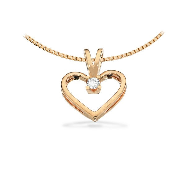 Scrouples Kleopatra hjertevedhæng i 14 kt. guld med diamant – liggende på flade