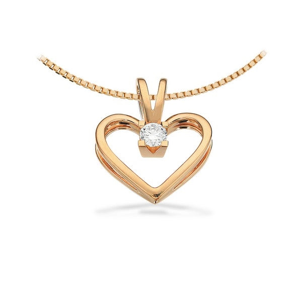 Scrouples Kleopatra hjertevedhæng i 14 kt. guld med diamant, set fra siden