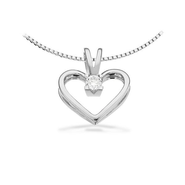 Scrouples Kleopatra hjertevedhæng i 14 kt. hvidguld med diamant – set fra siden