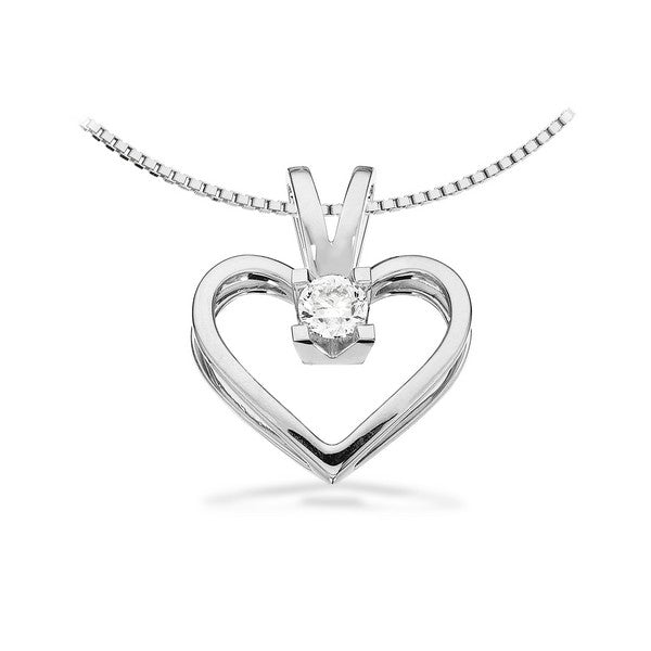 Scrouples Kleopatra hjertevedhæng i 14 kt. hvidguld med brillantslebet diamant