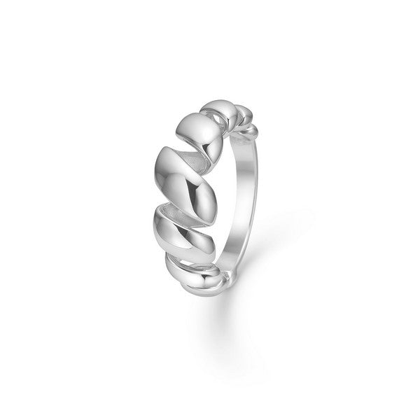 Mads Z Swirl ring i blank sterlingsølv 925 med organisk svungen form