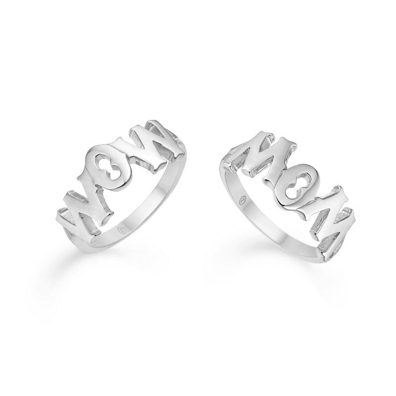 Mads Z Wow/Mom ring i sterlingsølv, set fra siden