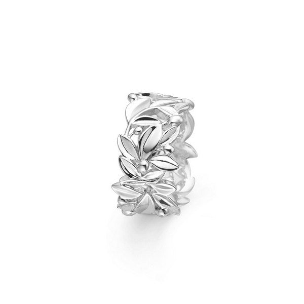 Mads Z Olive Love ring i sterling sølv med bladmotiv og olivengrene, 12 mm bred