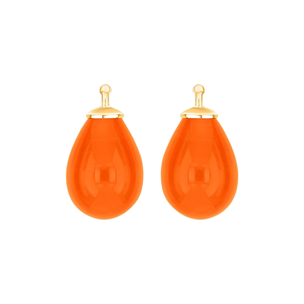 Heide Heinzendorff Bøhmisk kvartsglasdråbe vedhæng i forgyldt sølv med orange kvarts.