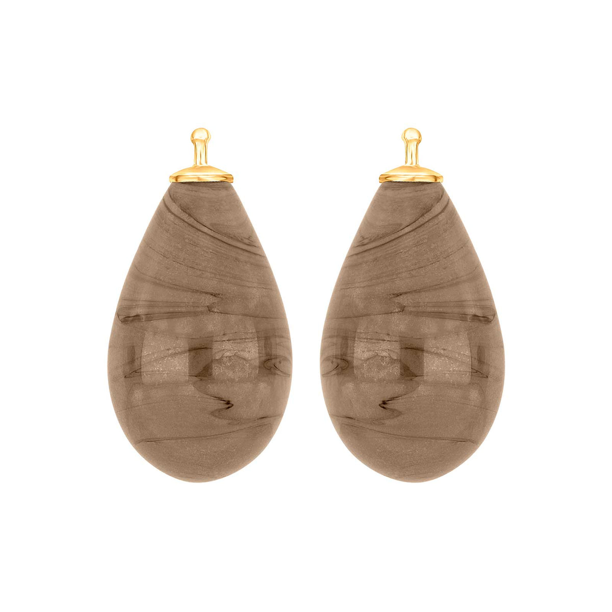 Heide Heinzendorff Bøhmisk kvartsglas dråbevedhæng i forgyldt sølv med kvarts måler 12x24 mm.