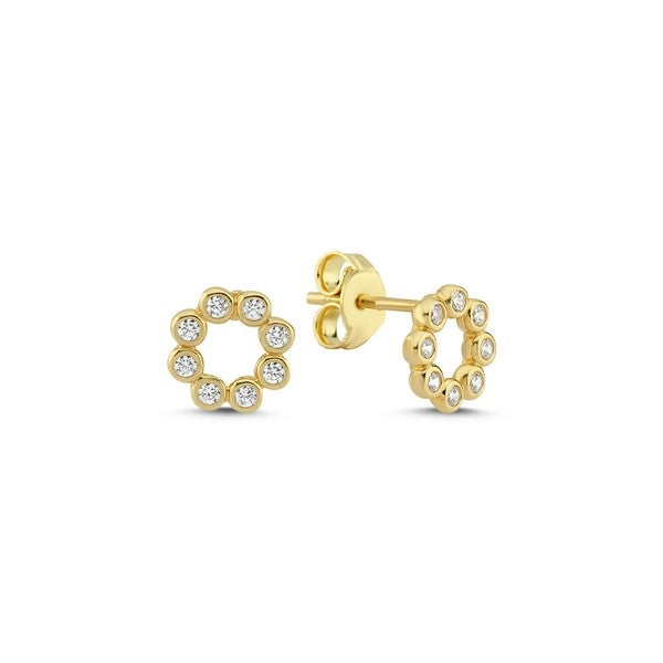MELFIA Cirkel ørestikker med zirkonia 14kt. Guld