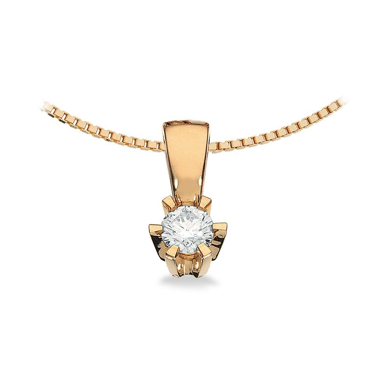 Scrouples prinsesse vedhæng i 14 kt. guld med diamant – set fra oven