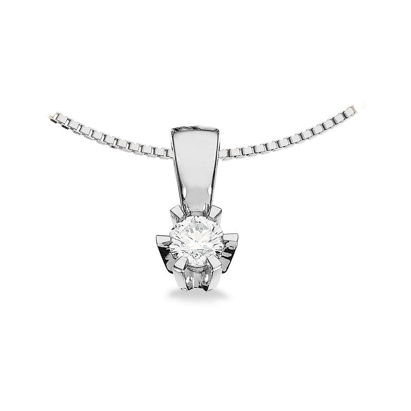Scrouples Prinsesse vedhæng i 14 karat hvidguld med diamant, set fra oven