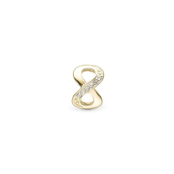 Christina Eternity charm i forgyldt sølv med topas til sølvarmbånd