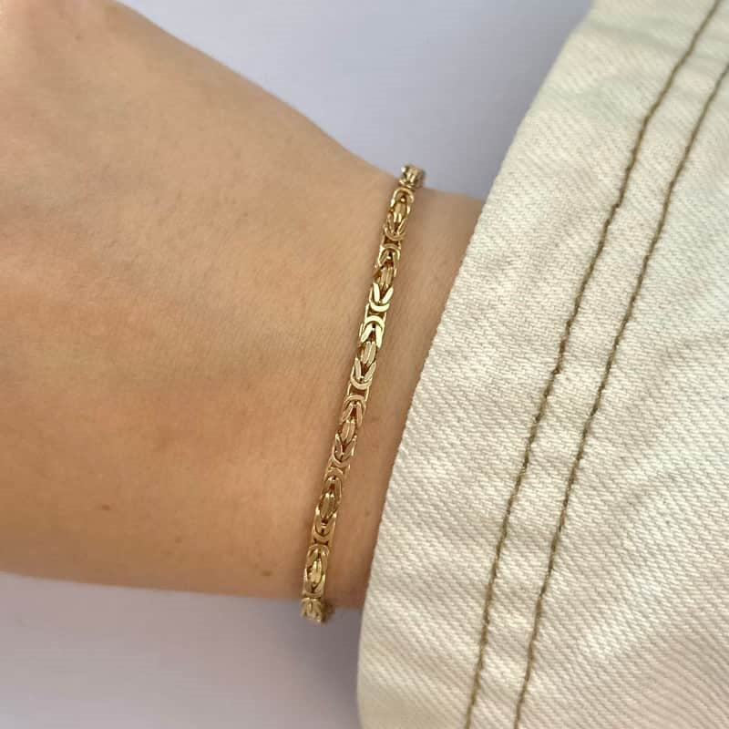 Kongekæde - Armbånd i 8kt. guld 2.8 bred