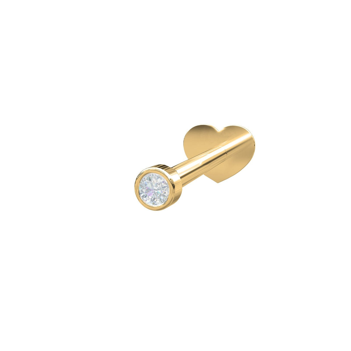 Nordahl Andersen labret piercing i 14 karat guld med diamant i rund fatning