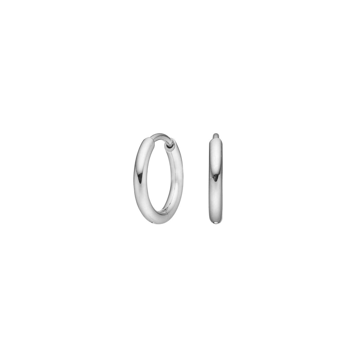 Nordahl Andersen nikkelfri hoops i titanium – 14 mm, blanke og hudvenlige øreringe til sensitiv hud