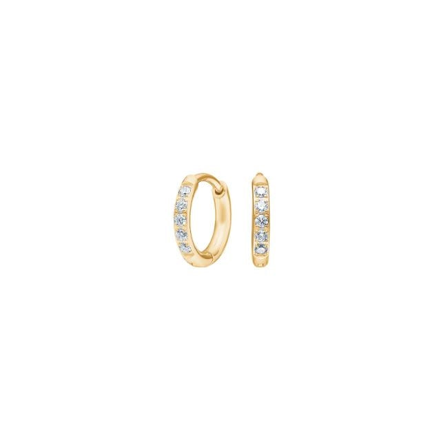 Nordahl Andersen hoops i forgyldt titanium med hvide zirkonia – nikkelfri, 12 mm