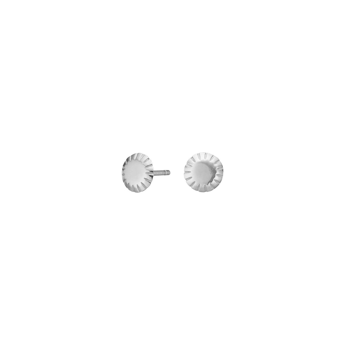Nordahl Andersen solformede ørestikker i sterlingsølv med rhodineret overflade, 6 mm