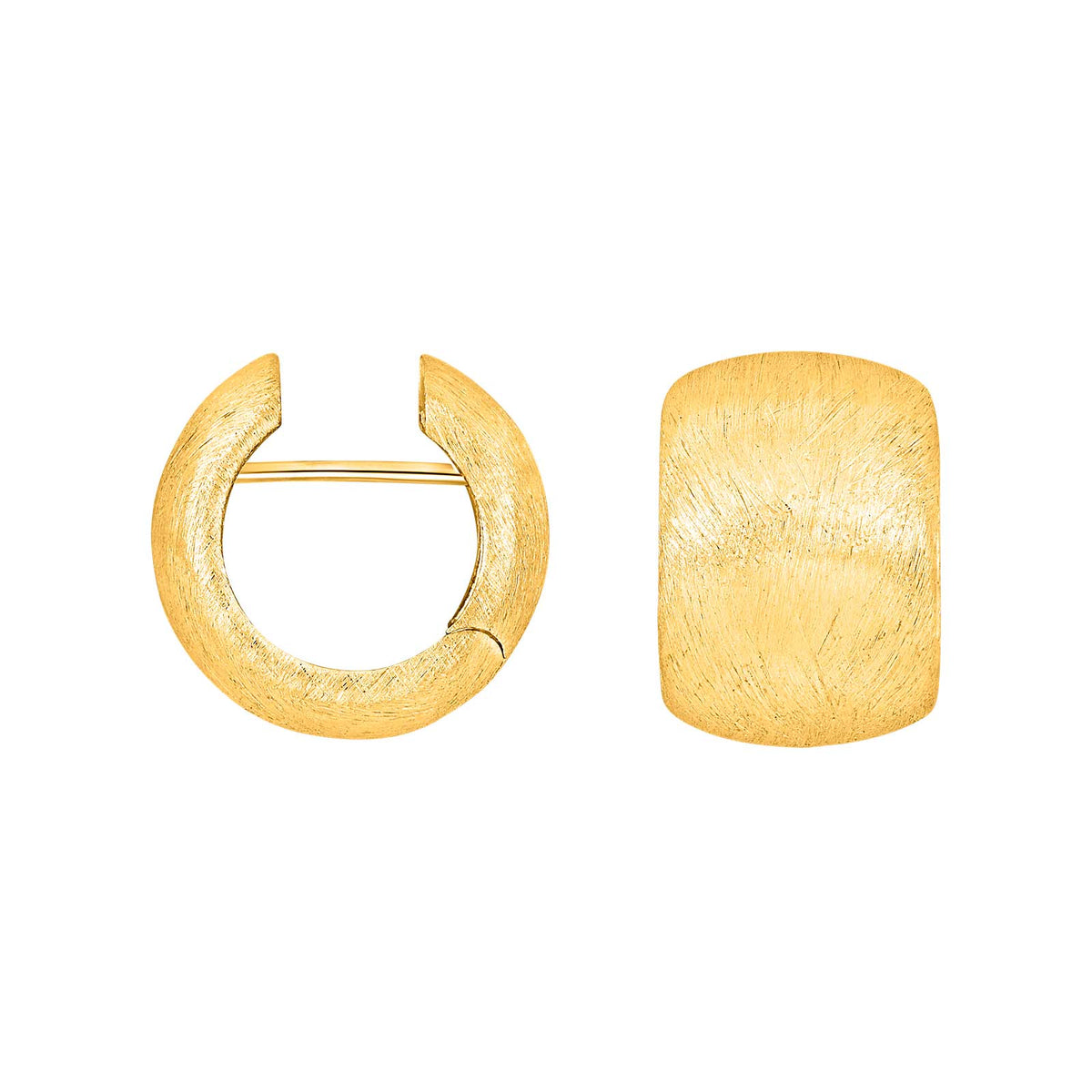 Heide Heinzendorff Mimi system-creoler i forgyldt sølv 17x12 mm er elegante, brede og matte øreringe uden sten.