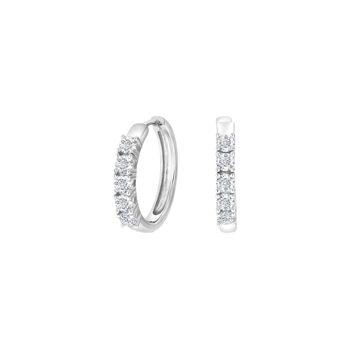 JoanliNor OBINOR creoler i 925 sterling sølv med hvide zirkonia, 20 mm