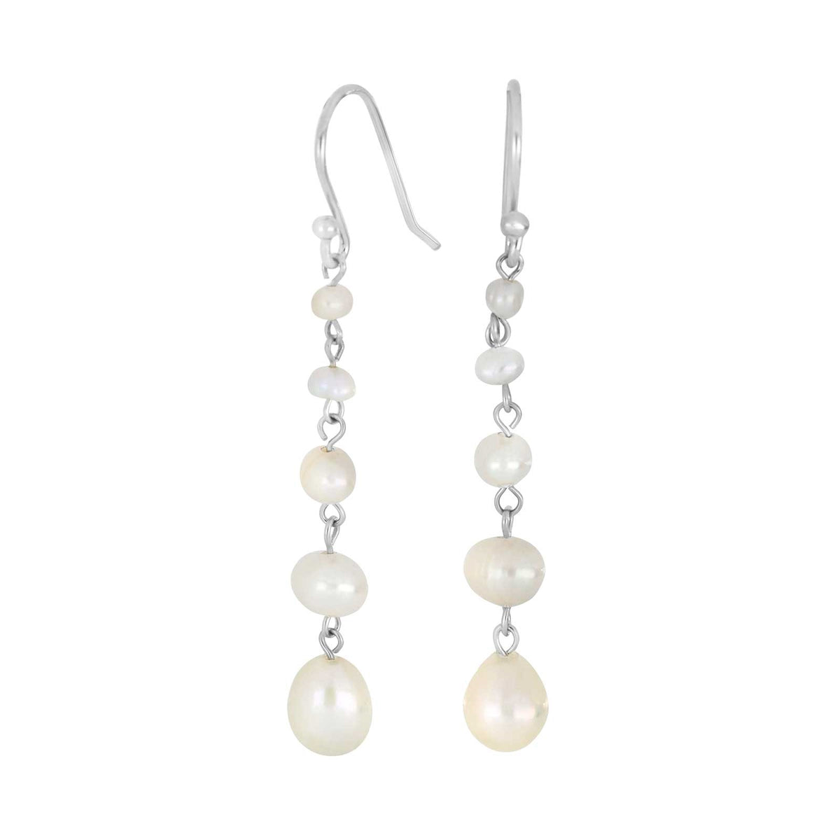 Nordahl Andersen PEARL52 ørehængere i sterlingsølv med perler fra 4-7 mm – elegant og feminint design med blød glans