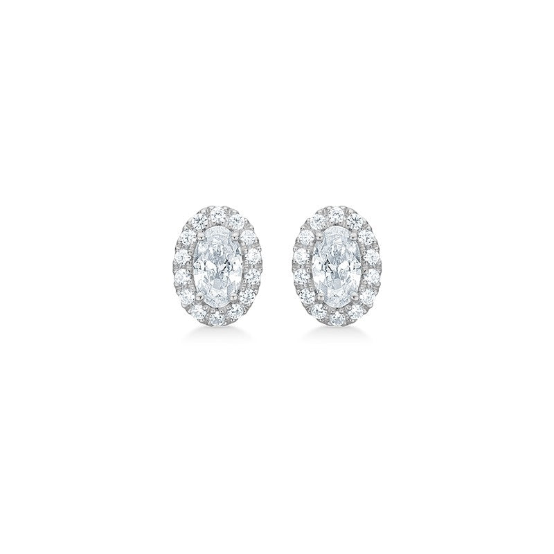 Mads Z Stellar øreringe i sterlingsølv med zirkonia – rosetdesign på 8 mm