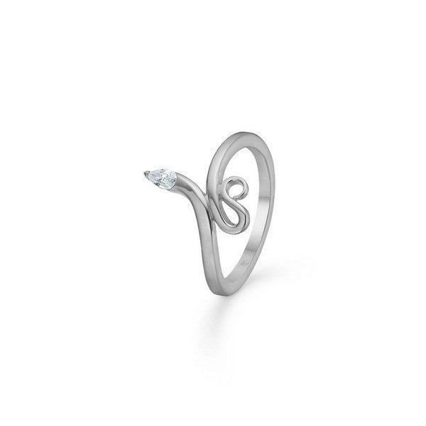Mads Z Cobra ring i 925 sterlingsølv med hvid zirkonia – moderne og elegant design