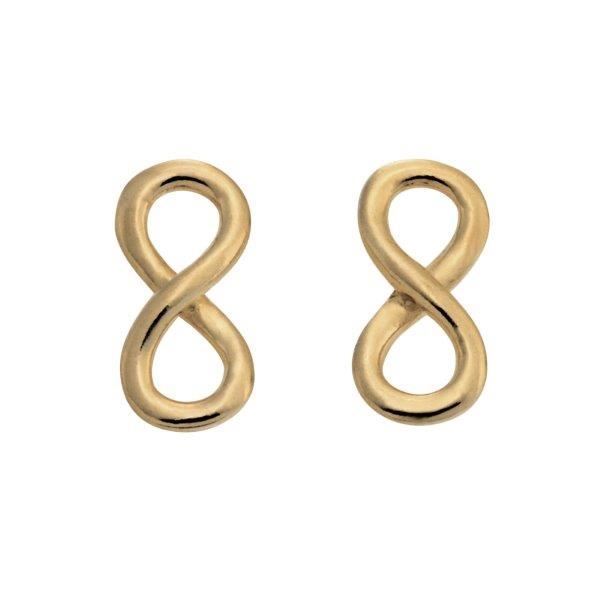 Nordahl Andersen ETERNITY52 ørestik i forgyldt sølv med uendelighedstegn-design