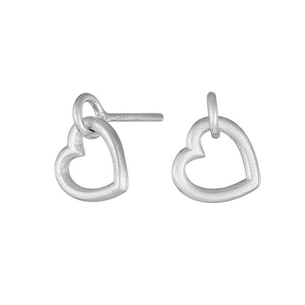 Nordahl Andersen Love øreringe i sterlingsølv med bevægeligt hjertedesign, 10 mm