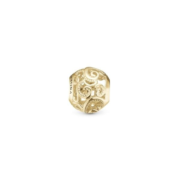 Christina Ocean Wind charm i forgyldt sølv til læderarmbånd
