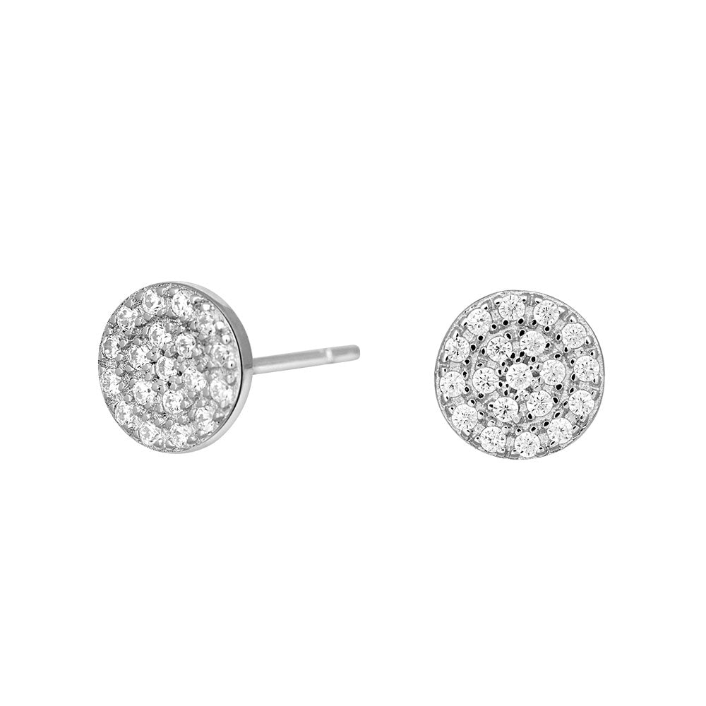 JoanliNor ANNIENOR runde ørestikker i sterlingsølv med kubiske zirkoner, 7 mm