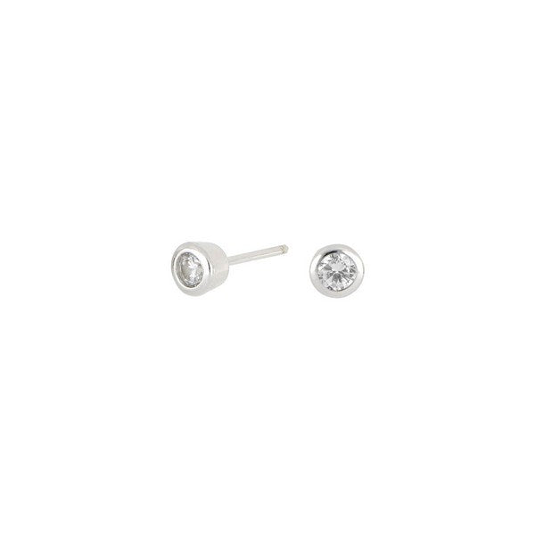 JoanliNor HANNANOR ørestikker i sterling sølv med klar kubisk zirkon, 3 mm