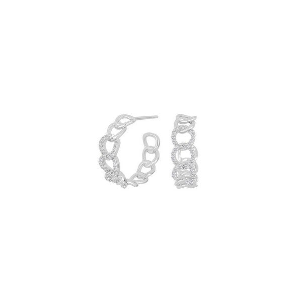 JoanliNor JASMINNOR creoler i sterlingsølv med kubiske zirkoner, 20 mm diameter