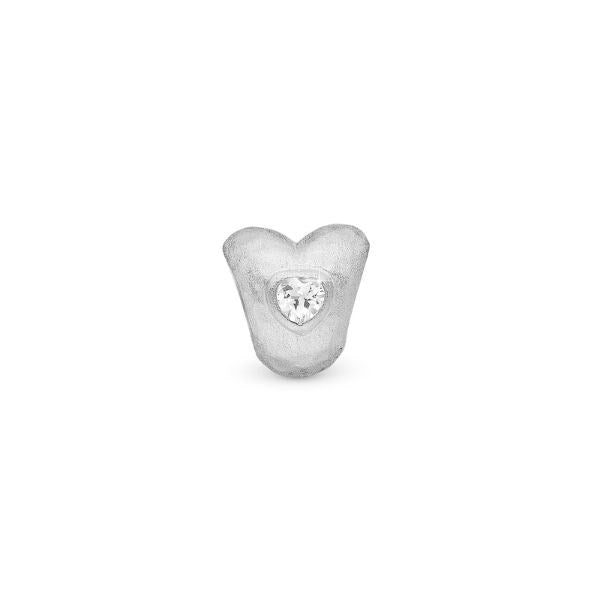 Christina Precious Heart charm i sølv med topas til læderarmbånd