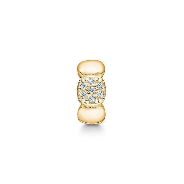 STORY by Kranz & Ziegler Twinkle Dots charm i forgyldt sølv med klare zirkoniaster