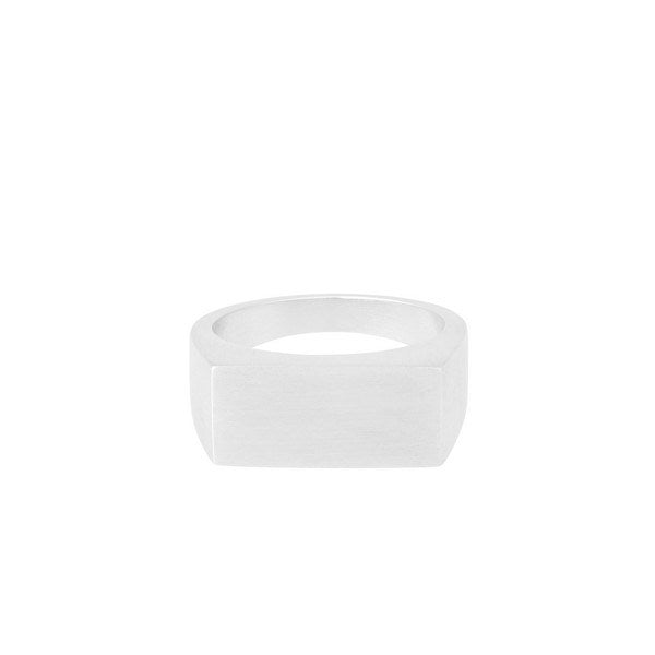 Pernille Corydon Rock ring i sølv med firkantet design og mat overflade
