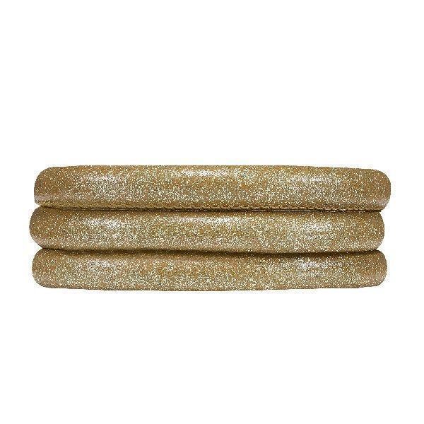 Christina læderarmbånd i Sparkling Gold med forgyldt lås 30 cm