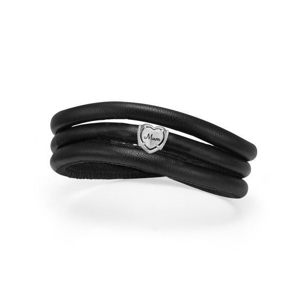 Christina Mors Dag læderarmbånd med charm i sølv