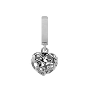 Christina Heart Beat Love charm i sølv til læderarmbånd