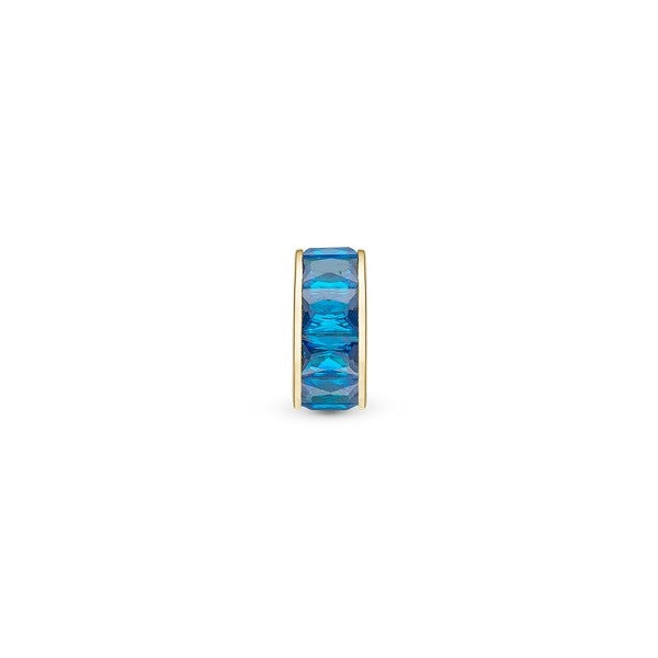 Christina Blue Baguette charm i forgyldt sølv med zirkonia til sølvarmbånd