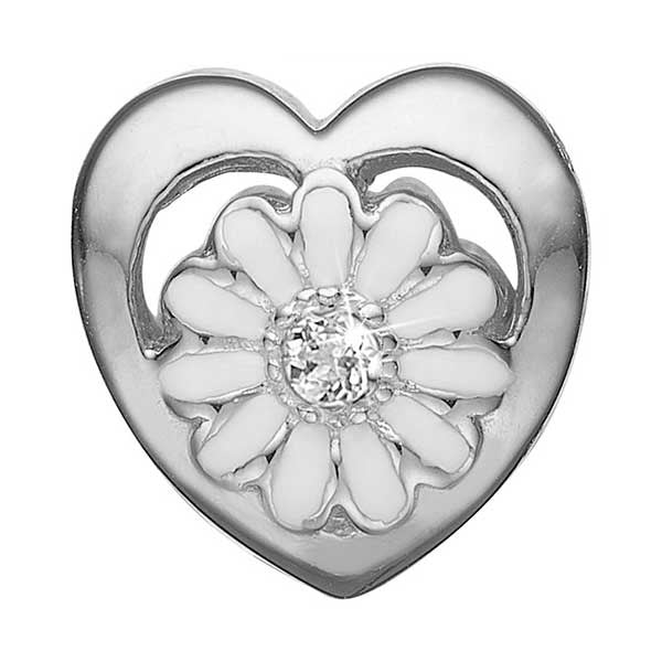 Christina Marguerite charm i sølv med lab-grown diamant til sølvarmbånd