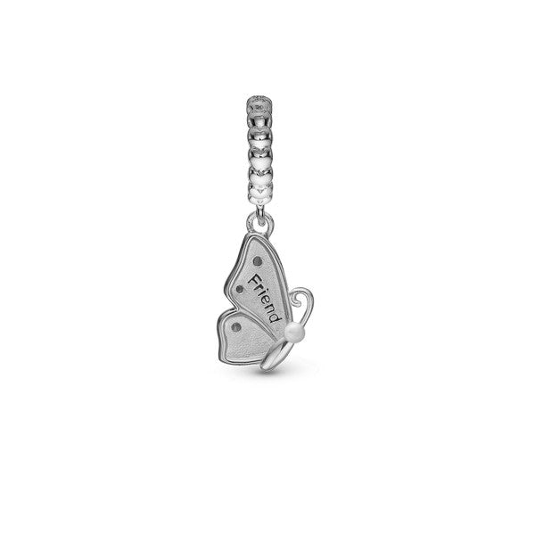 Christina Butterfly Friend charm i sølv med zirkonia til sølvarmbånd