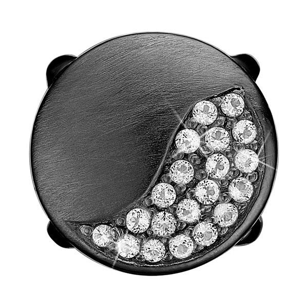 Christina Moon Shine charm i sort sølv til læderarmbånd