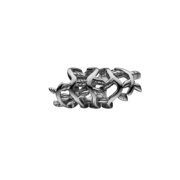 Christina Buckthorn charm i sort sølv til læderarmbånd