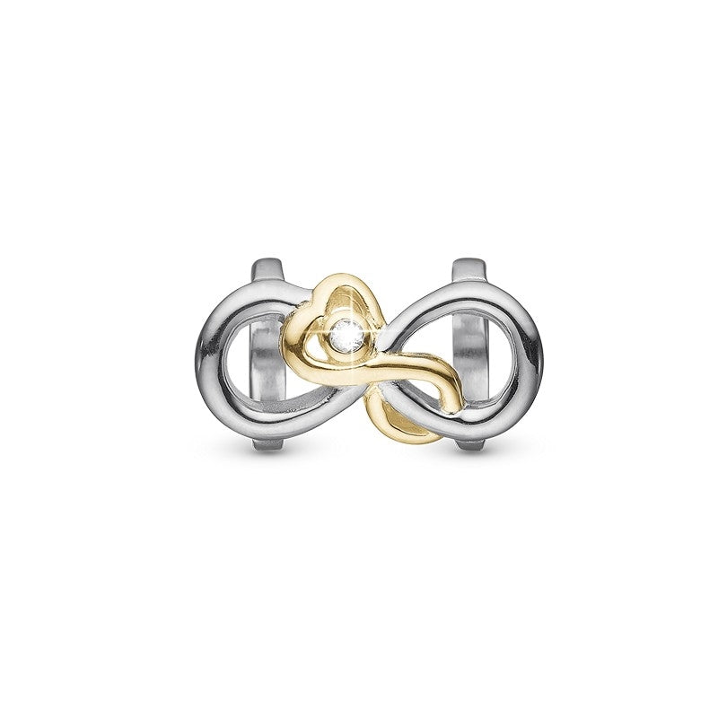 Christina Mother & Child Love charm i bicolor sølv med topas til læderarmbånd