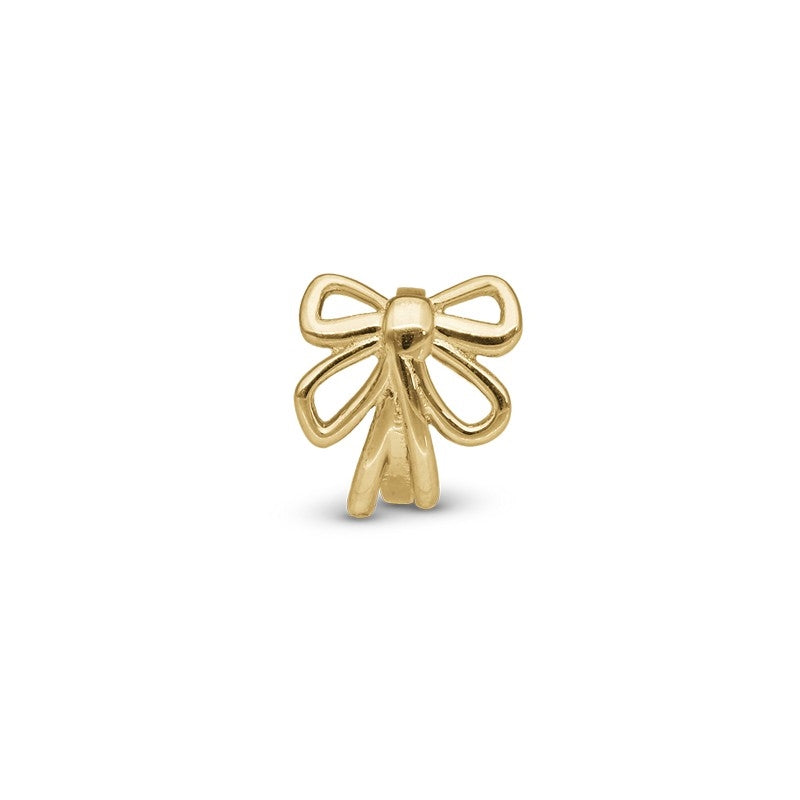 Christina Bow charm i forgyldt sølv til læderarmbånd