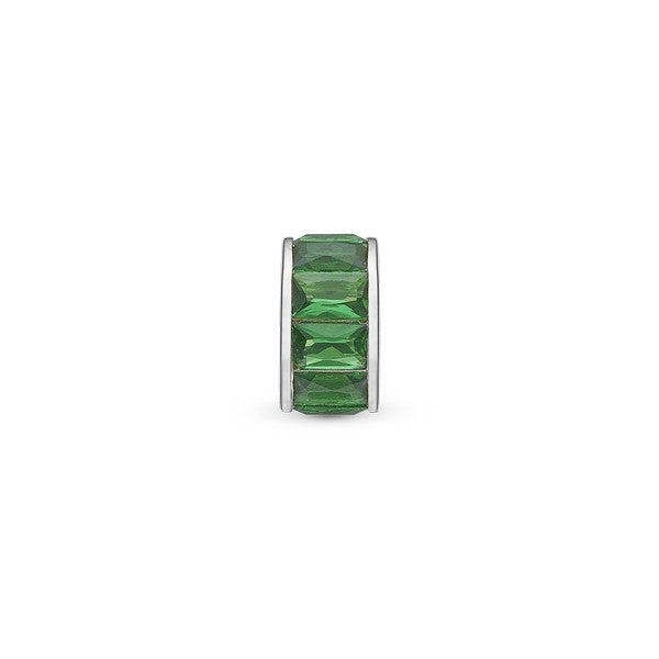 Christina Green Baguette charm i sølv med zirkonia til læderarmbånd