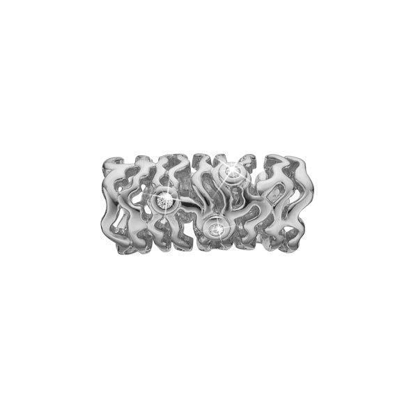 Christina Big Waves charm i sølv til læderarmbånd