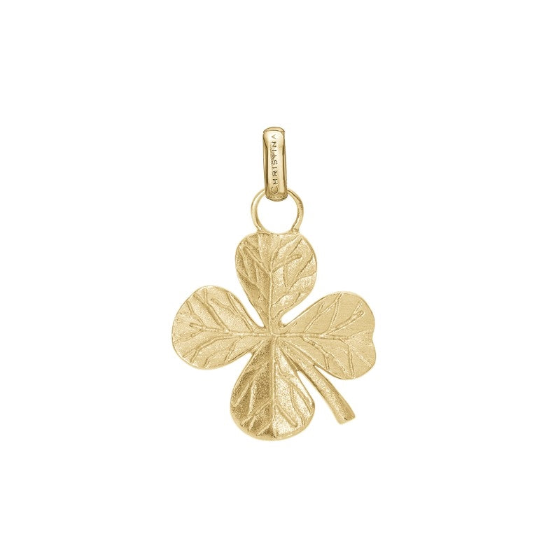 Christina Big Four Leaf Clover vedhæng i forgyldt sølv