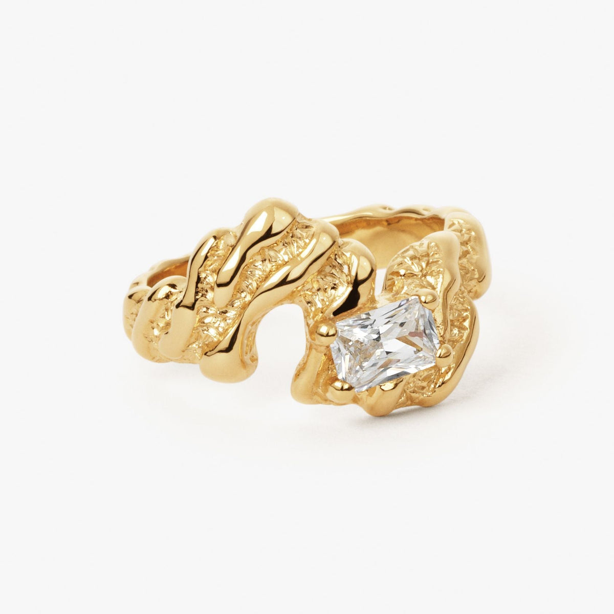 Flare Zebra Ring i forgyldt sølv med zirkonia, Camille Brinch